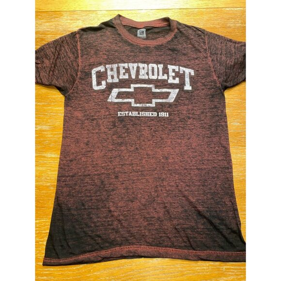Chevrolet Vintage Style T-Shirt Mens Small Burnt Red Heather Crew Neck Short Sle - Picture 1 of 4